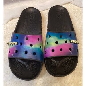 Classic CROCS Solarized Slide Sandals Bright Multicolor Comfort Shoes M7/W9